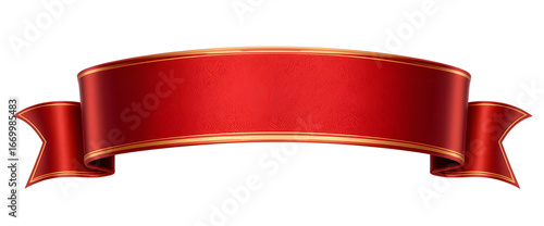 Glossy Red Decorative Banner Frame PNG – Transparent Golden Border Text Box for Graphic Design.