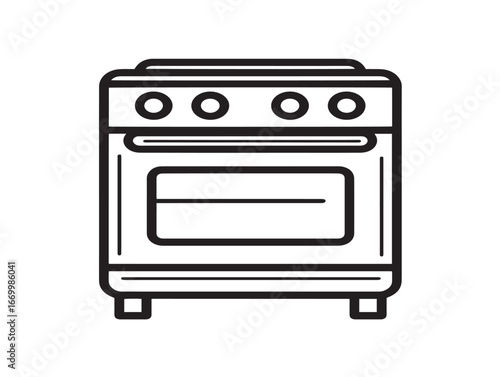 Elegant Cooking Icon in Minimal Clean Vector Line Art Style