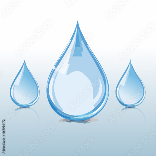 Transparent water drop set vector