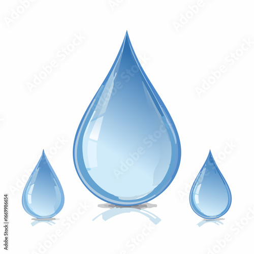 Transparent water drop set vector