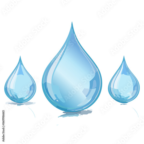 Transparent water drop set vector
