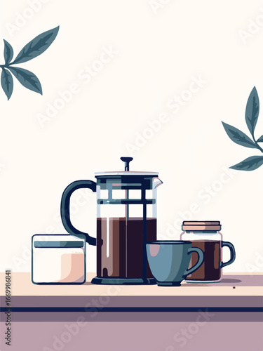 Modern Coffee Machine with Hot Cup of Coffee