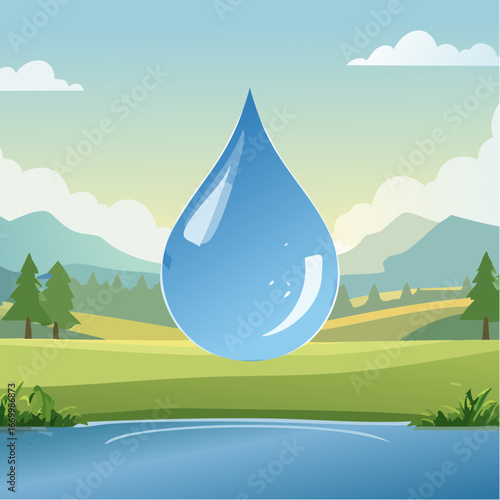 Transparent water drop vector