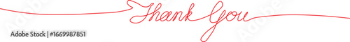Thank You handwritten inscription. One line drawing of phrase , for web design. Vector illustration. 