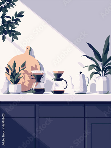 Modern Coffee Machine with Hot Cup of Coffee