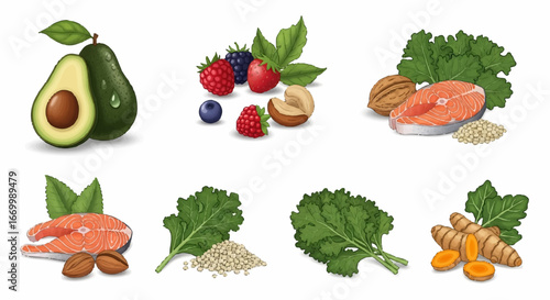 Healthy Food Ingredients Icon Collection
