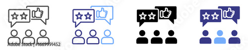 customer feedback icon set multiple style