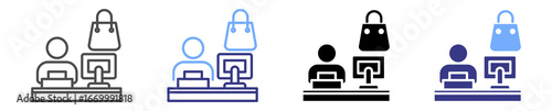 staff retail icon set multiple style