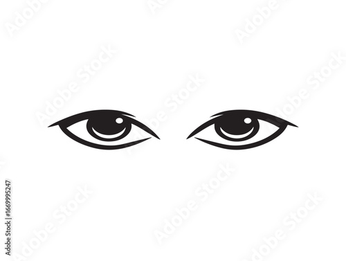 Elegant Eyes Icon Designed in Minimalist Clean Vector Artwork Illustration