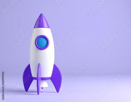 Simple rocket on a pastel background