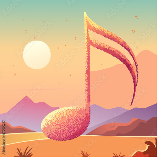 Music note made od little notes vector
