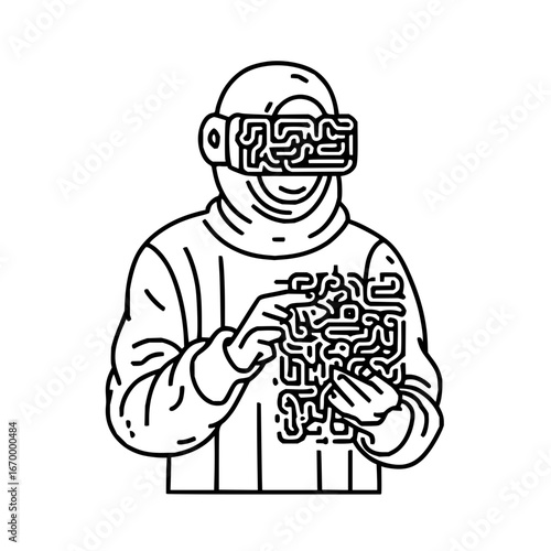 Vr technology digital future augmented reality ai interface human machine interaction concept design art