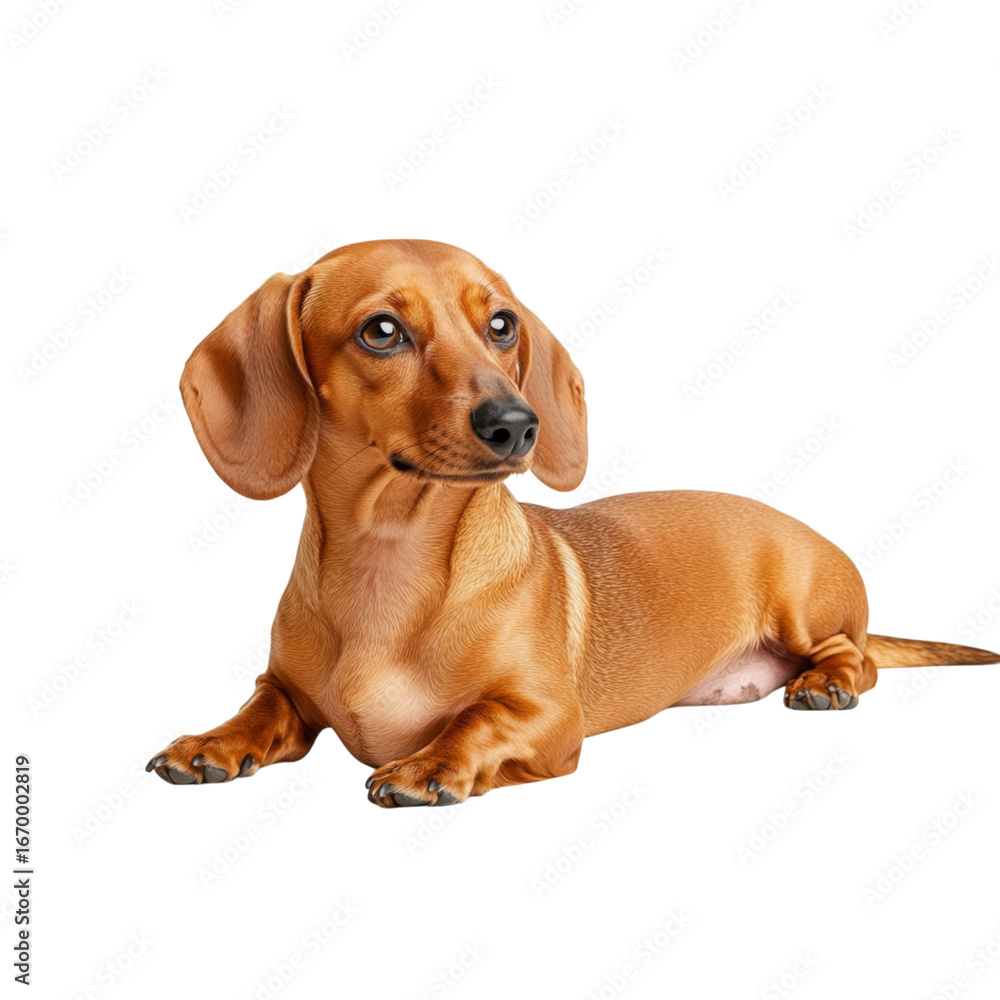 Dachshund dog brown short hair pet relaxed cute isolated transparency background Dachshund dog brown short hair pet relaxed cute isolated transparency background