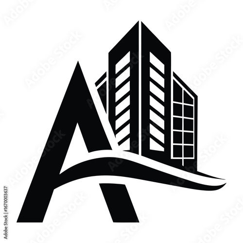 vector illustration of modern building