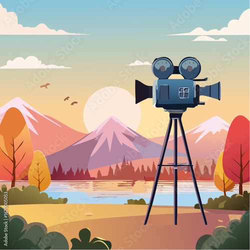 Video camera icon vector