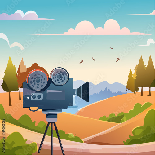 Video camera icon vector