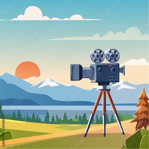 Video camera icon vector