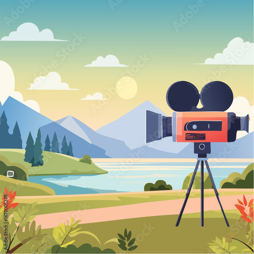 Video camera icon vector