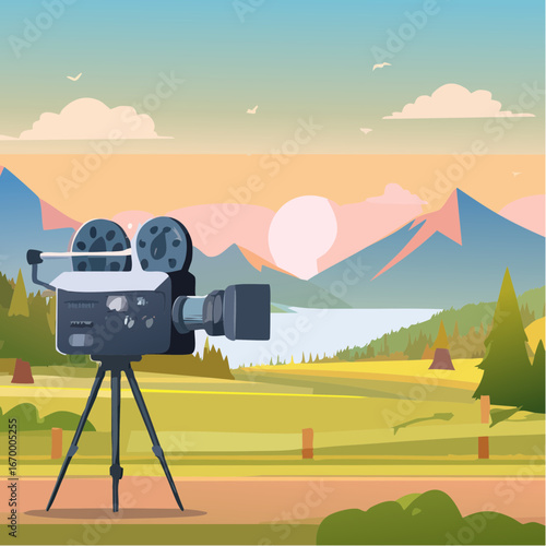 Video camera icon vector