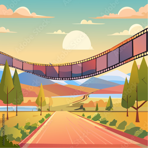 Filmstrip, photo negative icon vector