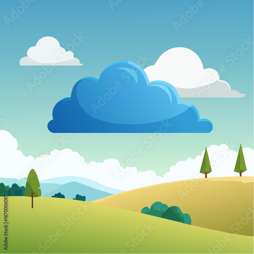 Blue cloud icon vector
