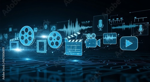 Digital movie production icons