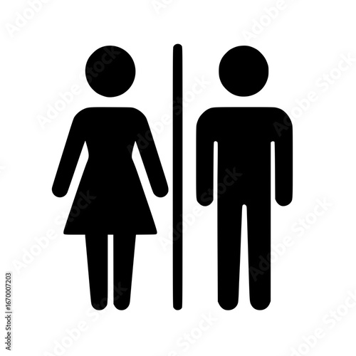 Modern restroom sign icons for men and women, simple and universally recognizable for clear navigation