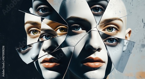 Fractured female portrait