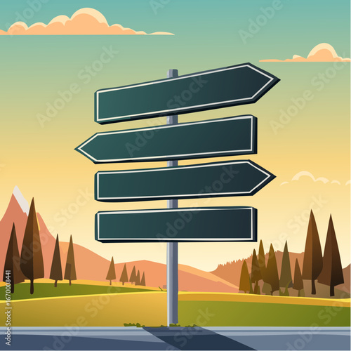 Collection of many black blank road signs vector