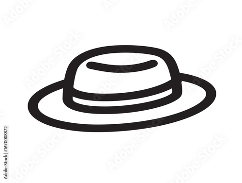 Minimal Hat Icon Illustration with Elegant Fashion Vector Line Art