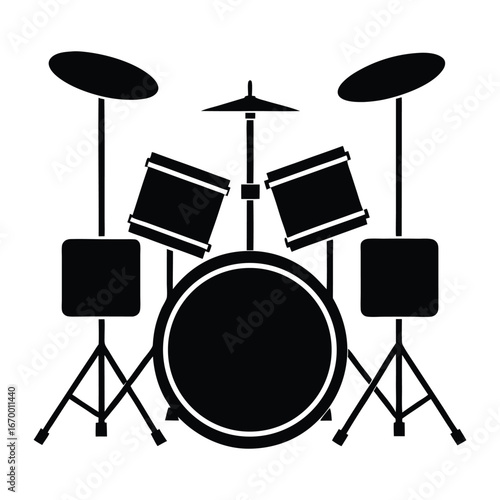 drum set isolated on white background