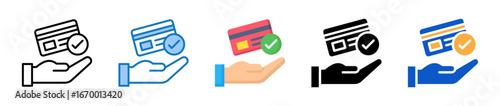Card Payment multiple style icons set design vector illustration. 