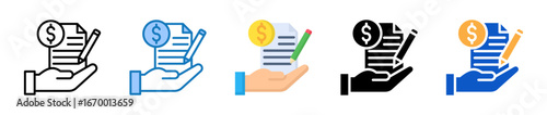 Loan multiple style icons set design vector illustration. 