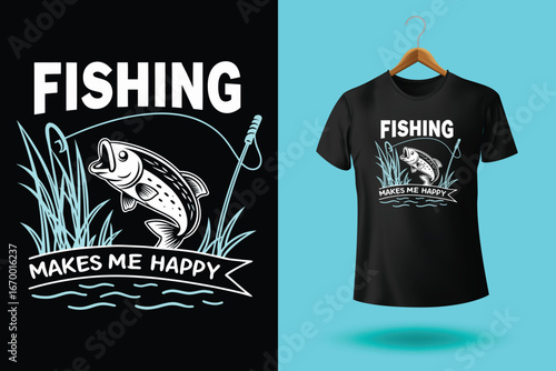 fishing t-shirt design, fishing vector typography t-shirt design.