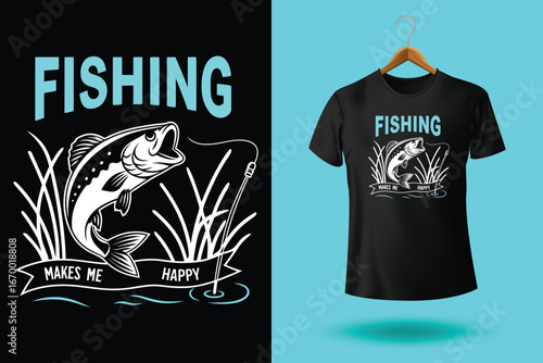 fishing t-shirt design, fishing vector typography t-shirt design.