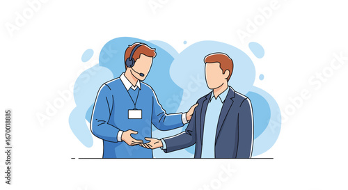 Customer service representative assisting a client