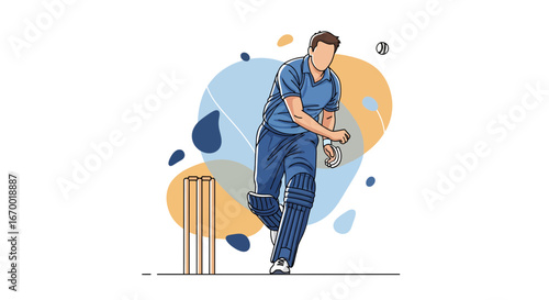 Cricket Player Batting Action Sport Game