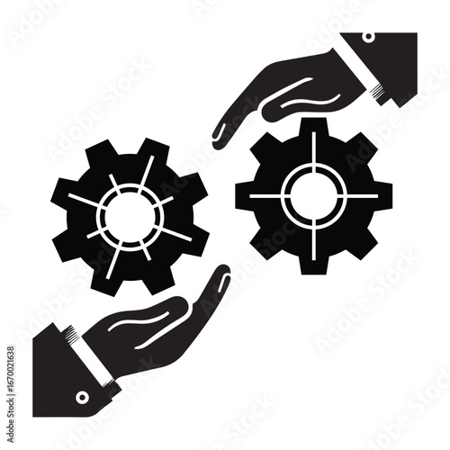 Double Gear Business Mechanism Symbol
