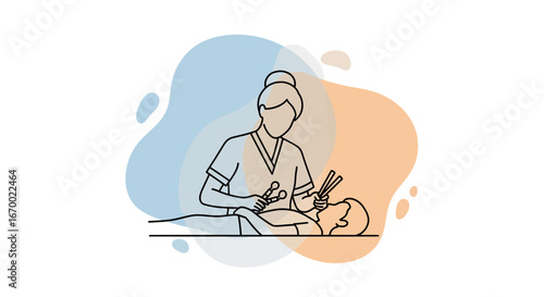 Manicure treatment, beauty salon, female therapist, spa
