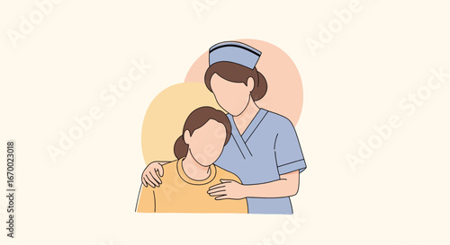 Nurse comforting patient support care healthcare assistance