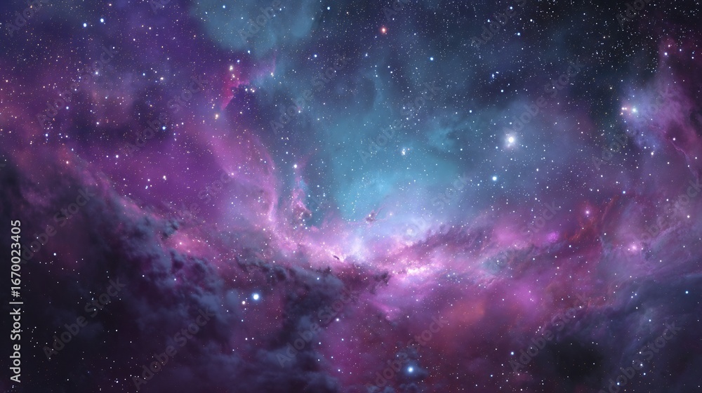 Naklejka premium Purple blue galaxy nebula background cosmic space wallpaper texture universe stars outer space astronomy astrophotography