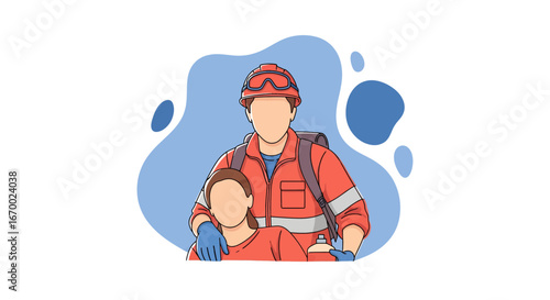 Rescuer Helping Injured Person First Aid Emergency