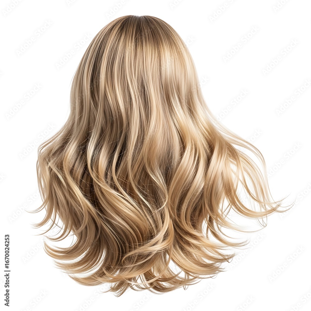 Naklejka premium Blonde wavy hair, isolated