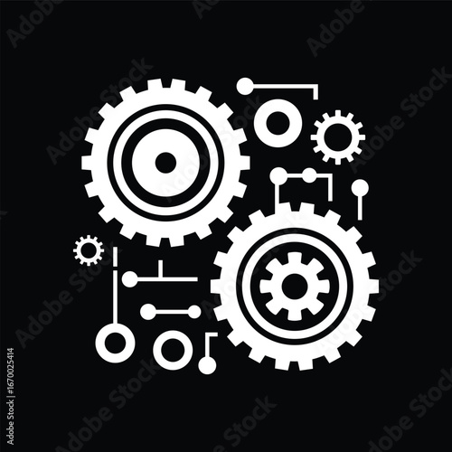 Double Gear Business Mechanism Symbol