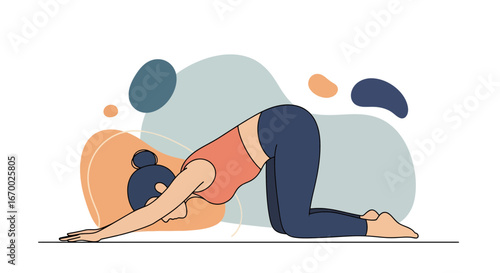 Yoga pose relaxation woman wellness mindful stretching