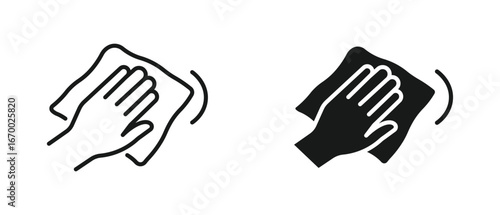 Clean icon set , wiping hand gesture icon sign .