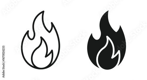 Fire flame icon. Burning symbol. Fireball sign. Energy illustration. 