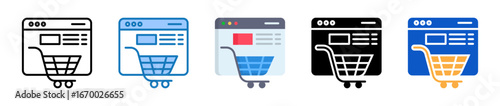 Online Store multiple style icons set design vector illustration. 