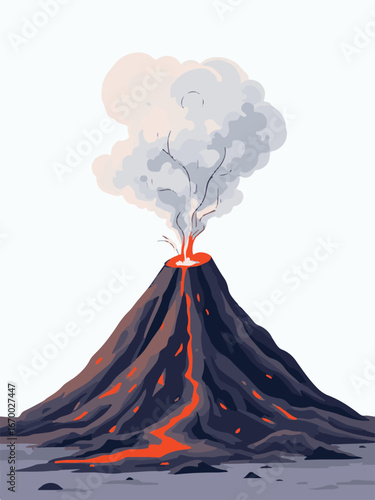 volcano in mountain vector