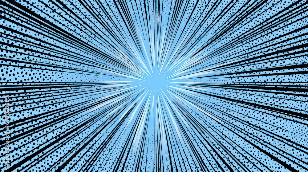 Obraz premium Abstract Radial Blue Pattern Design